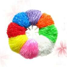1pc Cheerleading Spirit Plastic Pom Pom With Handle, Team Party Dance Pom Pom, Cheerleading Pom Pom, Cheerleading Supplies - Multicolor - View 6