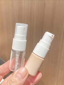 1/2入 塑膠乳液噴霧瓶 附壓泵頭與噴嘴，適用於精華液、底妝、保養品試用，方便攜旅行可重複填充化妝品容器，適用於保濕與產品測試 - 彩色 - 查看 3