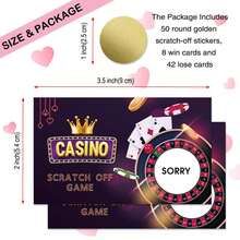 50pcs Casino Themed Scratch Off Cards,Winner/Sorry" Roulette & Poker Design,Suitable For Gambling Party, Birthday Party, Lottery Prize Raffle Tickets, Favors Business Promotion ,Customer Reward - View 3