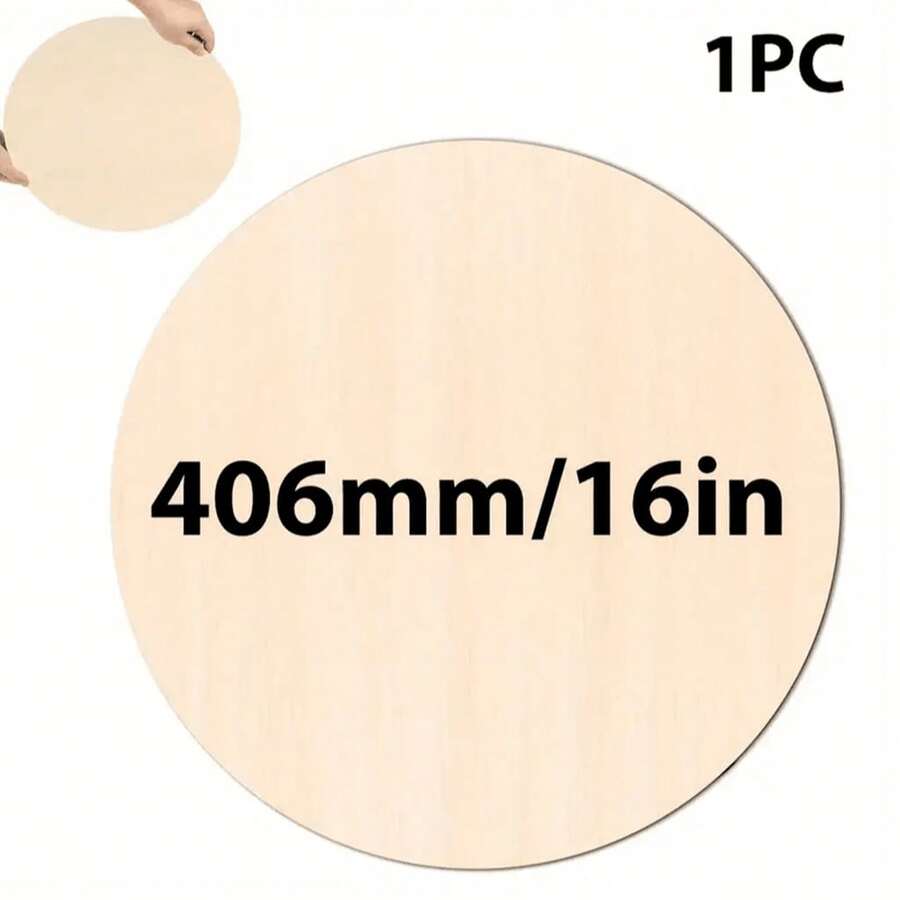 1/2/4pcs 16 Inch Handmade Wooden Circles, 3mm Thick - Blank Wooden Rounds For Painting, DIY Door Hanging And Home Decor - Apricot - View 1