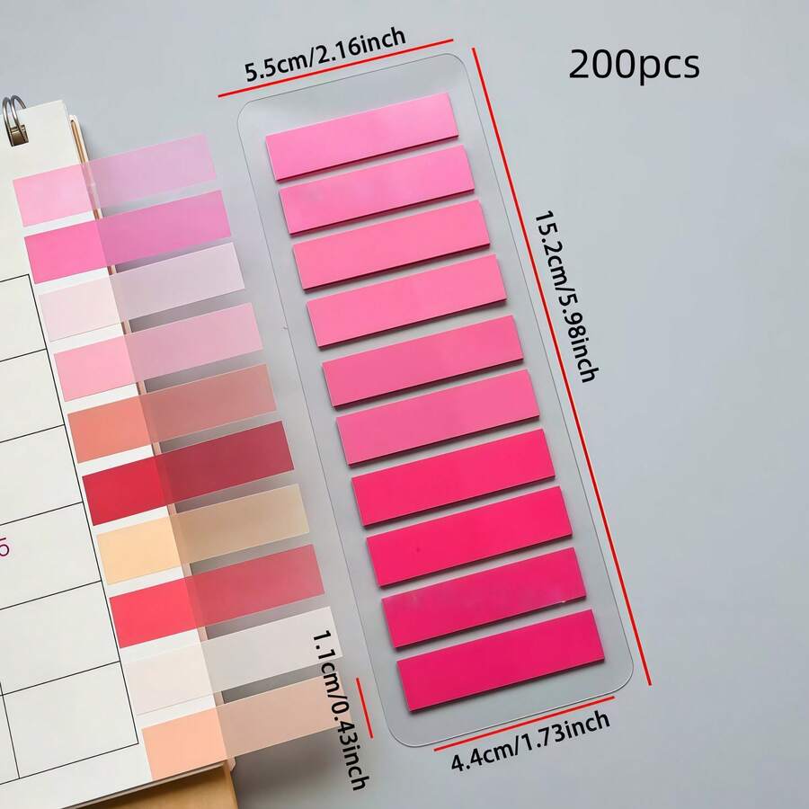 200pcs/400pcs Book Annotation Labels, Adhesive Book Annotation Labels, Morandi Binder Dedicated Sticky Notes, Removable Bookmarks, Multi-Color Writable And Reusable Annotation Supplies, Suitable For Life Annotation, Office, Study, Back To School Season - Multicolor - View 1