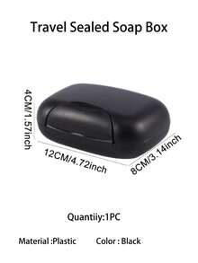 1pc Portable Waterproof Soap Dish, Black Soap Box For Bathroom Home Bathroom Decor Fall Decor Back To School - Black - View 7