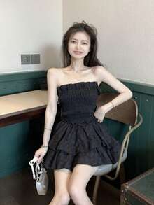 Women Midi Dresses - Black - View 3