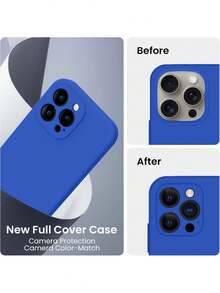 適用於 Apple 17/16 Pro Max 的防震矽膠手機殼，克萊因藍液態殼搭配柔軟法蘭絨內裡，全鏡頭覆蓋防摔防刮保護，適合男性、女性與青少年的手機配件，適用於夏季學校、辦公室、旅行與戶外活動，1 件防滑手機殼 - 寶藍色 - 查看 8