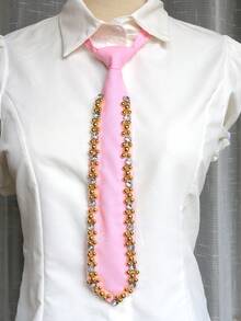 1 pieza Corbata con pedrería multicolor, accesorio para actuaciones en el escenario, corbata preanudada unisex - Multicolor - Ver 22