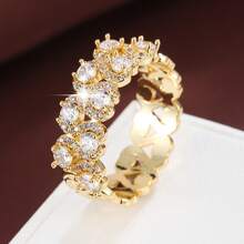 1pc Fashion Heart Arrangement Design Cubic Zirconia Inlaid Women's Ring - Multicolor - View 24