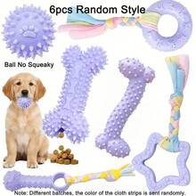 3pcs/6pcs Soft & Durable Teething Toys For Teddy Dog Puppies, TPR Material Durable Rope Knot Dog Toys, Suitable For Small & Medium Dogs, Relieve Boredom & Clean Teeth, Interactive Pet Supplies - Multicolor - View 13