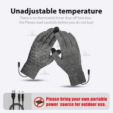 Electric Heated Gloves, Winter Warm Gloves, Knitted Gloves, Smart 3-Level Temperature Control, Double-Sided Heating, Automatic High-Temperature Cut-Off, USB Connection Supported. The Best Winter Gift - View 12