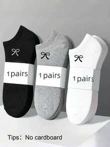 3/9/15/20/30 Pairs Women's Random Bow Low-Cut Invisible Socks, Spring/Summer/Autumn Daily Wear Versatile Cute Fashion Minimalist, Comfortable Soft Breathable Boat Socks - Multicolor - View 2