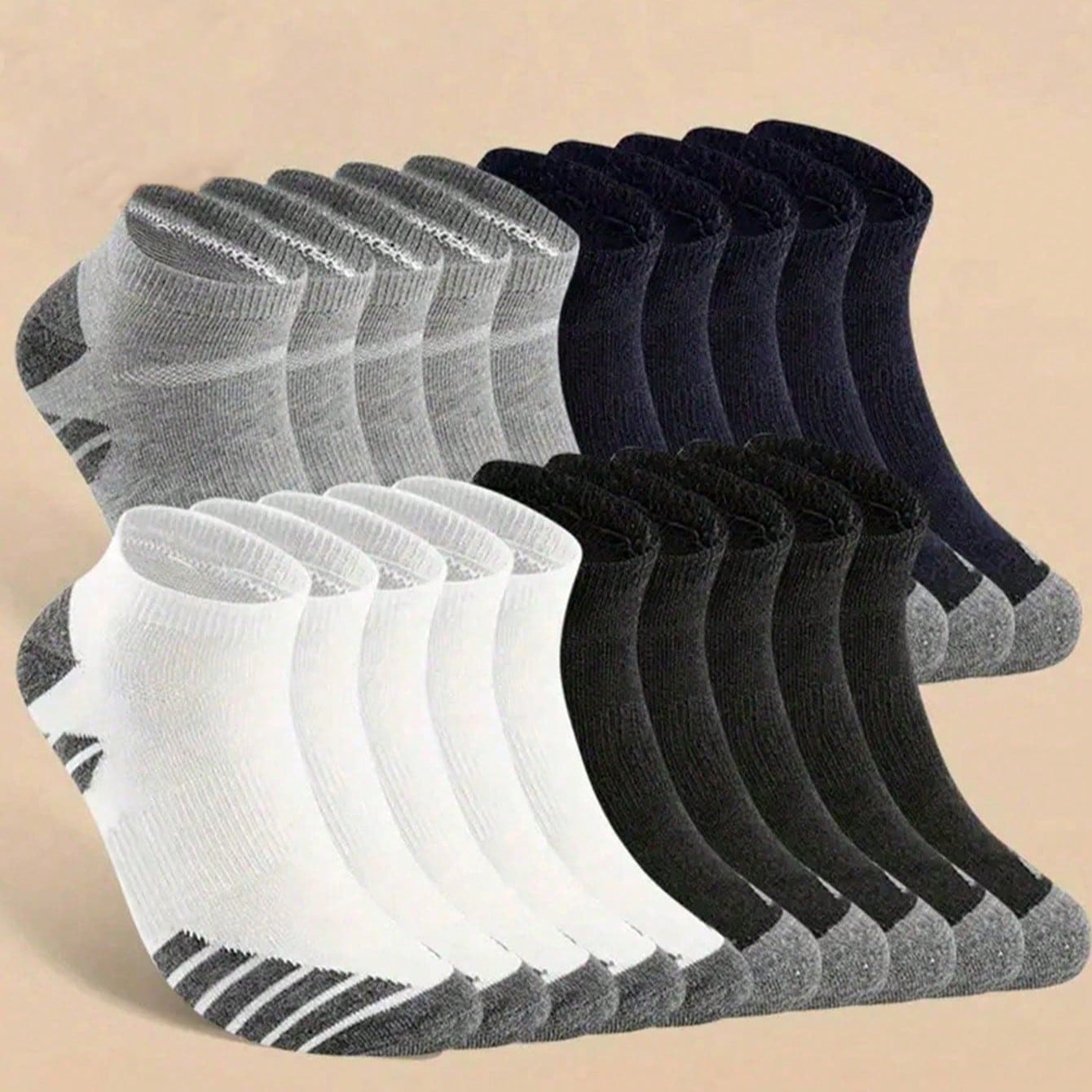 Pares de calcetines cortos transpirables y resistentes al olor para hombres, cĂłmodos para uso diario y al aire libre, adecuados para todas las estaci