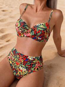 New Arrival European & American Style Women Solid Color Underwire Bikini Set Vacation Beach Summer - Multicolor - View 1
