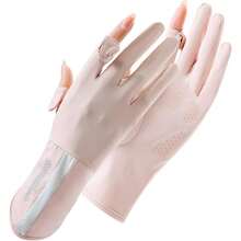 1pc Spring/Autumn/Summer Sun Protection Gloves, Unisex Thin Ice Silk UV Protection, Fingerless Touchscreen Driving Cycling Anti-Slip, Mid-Length Breathable Outdoor Flip-Cover Touchscreen Gloves, Cool Lightweight Ice-Feel Gloves - Multicolor - View 8