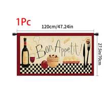 1pc, Home Decor, Food Theme Pattern Printed Table Skirt, Kitchen Small Curtain, Kitchen Cabinet Cover, With Curtain Holes, Easy To Hang, Rectangular, Machine Woven, Machine Washable, Kitchen Decoration And Accessories, Perfect For Kitchen Cabinets And Home Decor - Multicolor - View 14