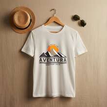 Mountains, Sunsets, Sunshine, And The ADVENTURE Logo From Cape Dana, California. [Men's T-Shirt] Spring/Summer Outdoor Hiking, Camping, And Casual Sty - 白色 - 查看 2