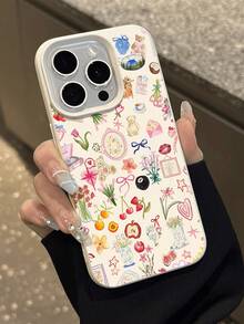 1pc Cute Kitten Keyboard Strawberry Pattern Waterproof Shockproof Anti-Slip Soft Phone Case Protective Cover Compatible With Apple And Phones - Multicolor - View 5