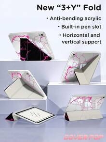 Lightning Marble Pattern Protective Case, Compatible With IPad Air 4/5 10.9 Inch, 7/8/9 10.2 Inch, (A16) 11 Inch (11th Gen, 2025 Model), Built-In Apple Pencil Slot, Compatible With Samsung Galaxy Tab A9 11 Inch, Kindle 11th Gen 2024, Cute Style, Suitable For Back To School, Valentine's Day, Summer Patterns. - Multicolor - View 6
