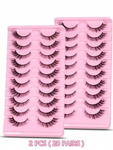 6 Pairs Fluffy Curly Foxy Eyes Lashes, Fox Eye Eyelashes Natural Full False Eyelashes Cosplay Travel Essentials Makeup Tools Strip Lashes, Lashes, Eyelashes, Fake Lashes Dramatic Volume Strip False Eyelashes - View 19