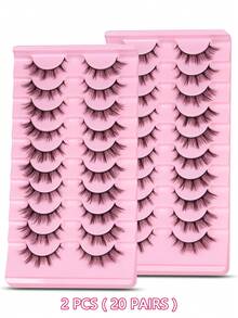 6 Pairs Fluffy Curly Foxy Eyes Lashes, Fox Eye Eyelashes Natural Full False Eyelashes Cosplay Travel Essentials Makeup Tools Strip Lashes, Lashes, Eyelashes, Fake Lashes Dramatic Volume Strip False Eyelashes - View 20