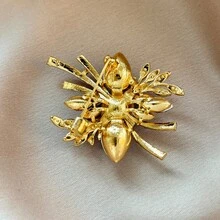 1件優雅鋅合金花卉胸針，適合女性，適用於春、夏、秋、冬及日常配戴 - 金色 - 查看 6