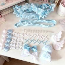 彩色蕾絲卡片夾裝飾支撐扇手工DIY珠寶飾品材料包 - 套裝 - 查看 6
