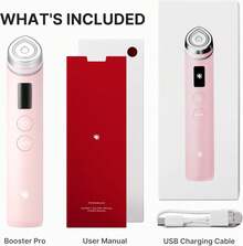 Medicube Booster Pro 6合1臉部美容儀，粉紅色|Real Glass Glow美容按摩器，韓國護膚，提升肌膚透明度，改善肌膚緊緻度和彈性，毛孔護理，EMS提拉緊緻，光療美容，居家SPA，護膚 - 粉色 - 查看 8