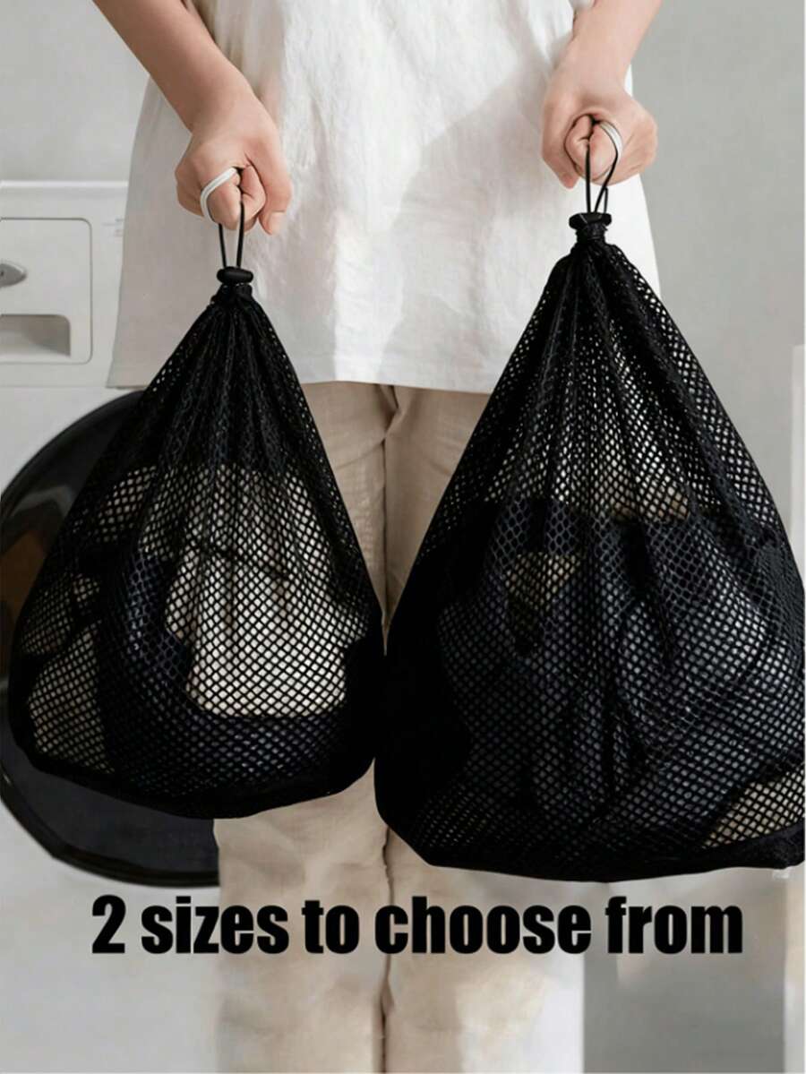 Bolsa de malla con cordón de gran capacidad con filtro de lavadora y filtro de cabello, bolsa de lavadora de poliéster blanco extra grande, bolsa de lavandería gruesa, fabricada con técnica de hilado de malla fina y gruesa, adecuada para lavadora, con bolsa de malla con cordón, bolsa de lavadora de poliéster extra grande, tamaño de malla grande, puede contener sostenes, ropa interior, calcetines, ropa de cama, cortinas, etc., adecuada para lavadora y baño. - Multicolor - Ver 1