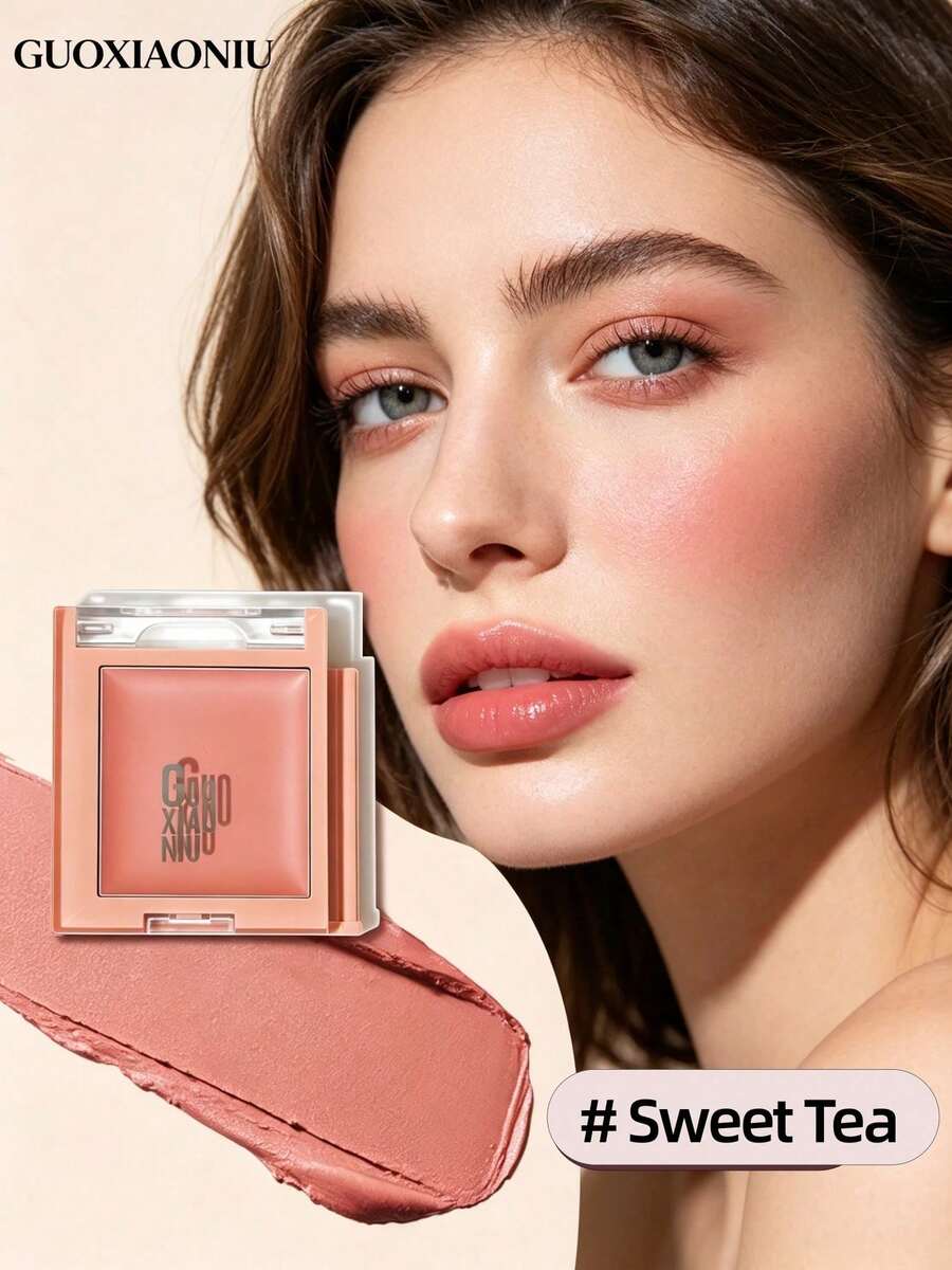 GUOXIAONIU 3-In-1 Multi-Use Makeup Balm, Cream Blush, Eyeshadow & Lip Mud, Buildable Nude Shade - #SweetTea - View 1