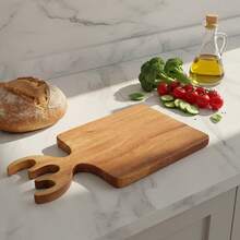 Golden Acacia Wood Deer Horn Shaped Cutting Board, Kitchen Fruit Cutting Board, Chopping Board, Bread Board - Khaki - View 3