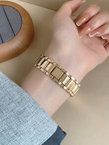 1pc Gold Asymmetrical Dial Women's Quartz Watch, Fashionable And Elegant, Suitable For Daily Wear, Also A Great Gift - Gold - View 7