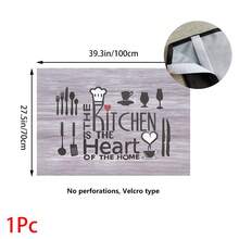 1 pieza, Decoración del hogar, Falda de mesa con estampado de tema de cocina, Cortina pequeña de cocina, Cubierta de gabinete de cocina, Con agujeros para cortina, Fácil de colgar, Rectangular, Tejido a máquina, Lavable a máquina, Decoración y accesorios de cocina, Perfecto para gabinetes de cocina y decoración del hogar - Multicolor - Ver 16