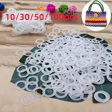 10/30/50/100pcs White Plastic Crochet Loop Rings Round O-Ring For DIY Hand-Knitting Bag Accessory And Crafting Supplies - A - View 1
