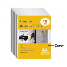 10 Sheets Printable Magnetic Photo Paper For Inkjet Printers, DIY Magnetic Stickers, Labels, Whiteboard, Fridge Magnets, Office - 10 Sheets - View 8