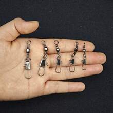 Avlcoaky 210個/盒 釣魚旋轉扣，210個帶扣圓筒旋轉扣 - 銀色 - 查看 10