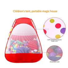 Tienda de campaña infantil de 4 piezas con lunares rojos, adecuada para niños y niñas, interior/exterior, casa de juegos temática de juego de rol para niños, casa de juegos interior/exterior, tiempo de juego de imaginación, mejor regalo de cumpleaños y vacaciones - Rojo - Ver 7