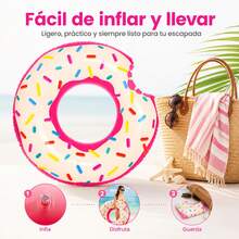 Aro Flotante Rosquilla Colorido, Fácil de Llevar a Viajes y Excursiones, Ideal para Días de Sol en la Playa, Reuniones en la Piscina y Momentos de Ocio en el Lago - Rosquilla - Ver 2