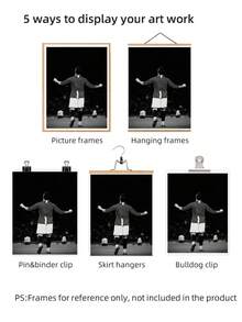 1pc Frameless Handsome Football Star Black White Chic Athlete Wall Art Poster Print For Bedroom Living Room Dorm Party Gift, Room Decor, Prints For Wall - Athlete - View 8