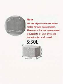 1pc Large Capacity Zipper Storage Bag, Foldable Clothing And Bedding Organizer Bag, Durable Moving Packing Bag With Handle, Herringbone Fabric Storage Box, Suitable For Blankets, Toys, Seasonal Clothing And Home Organization - Grey - View 7