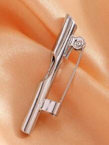 1pc Unique Elegant Vintage DIY Bouquet Brooch For Women, Vintage Art Flower Pin, Removable Flower Design, Suitable For Daily Casual, Valentine's Day, Vacation, Holiday Wear, Ideal Gift For Women, Jewelry, Best Friend Gift (Flowers Not Included) Original Design - Silver - View 3