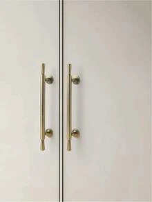 1pc Antique Style Embedded Metal Handle, Suitable For Drawers, Cabinets, Trash Cans, Comes With Installation Hardware, Painted Surface Finish, Suitable For Home Furniture - Bronze - View 11