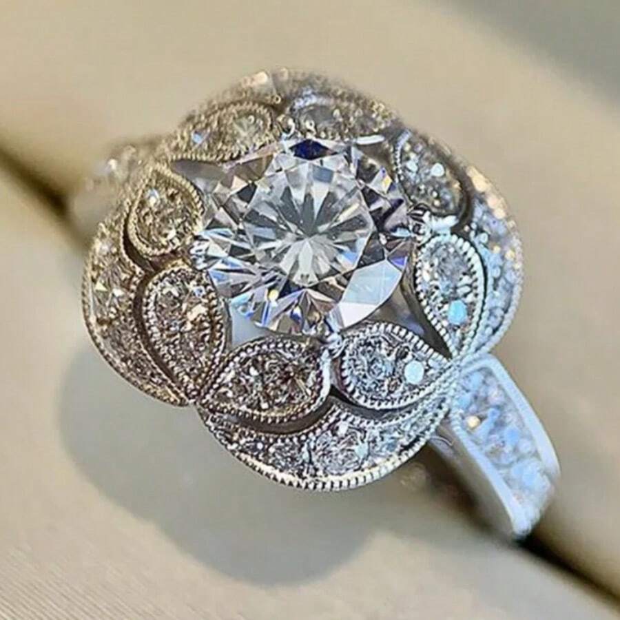 Gmzalx Aesthetic Design Sparkling Synthetic Zirconia Women's Promise Ring Elegant Luxury Wedding Engagement Exquisite Jewelry Accessory