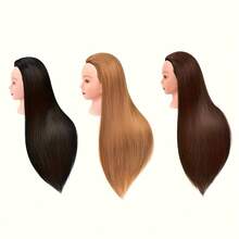 Long Hair Mannequin Head 3 Colors Hairdressing Apprentice Special Practice Braiding Curling Makeup Haircutting Realistic Hair Model Head Mold - View 3
