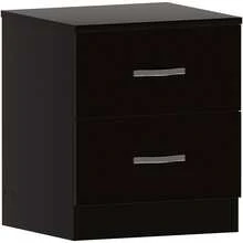Home Discount Vida Designs Riano 2 Drawer Bedside Chest Cabinet Table Nightstand Bedroom Furniture Silver Handles Display Storage Unit - Black - Black - View 10