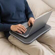 Compact Over-The-Knee Desk Small Laptop Tray 39x29x4.5cm Portable Space-Saving Ergonomic Laptop Stand Suitable For Laptops Under 15 Inches Bed Sofa Office Study Gaming Dual Use - Black - View 1