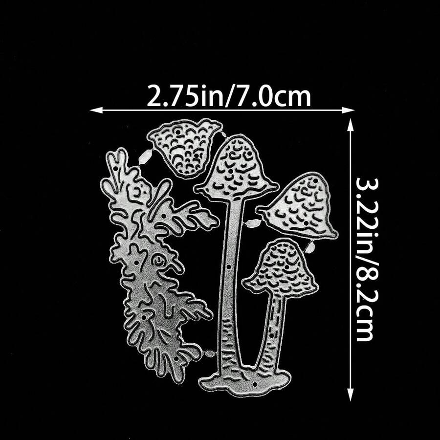 1個 拼布蘑菇金屬切割模具,卡片製作套件、壓花紙切割組、剪貼簿模板、手工用品及機器模板 - 小蘑菇 - 查看 1