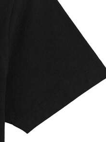 Camiseta para Mujer Manga Corta Cuello Redondo con Estampado Gato con Moño Lunares, Casual de Moda Urbana para Primavera/Verano - Negro - Ver 5