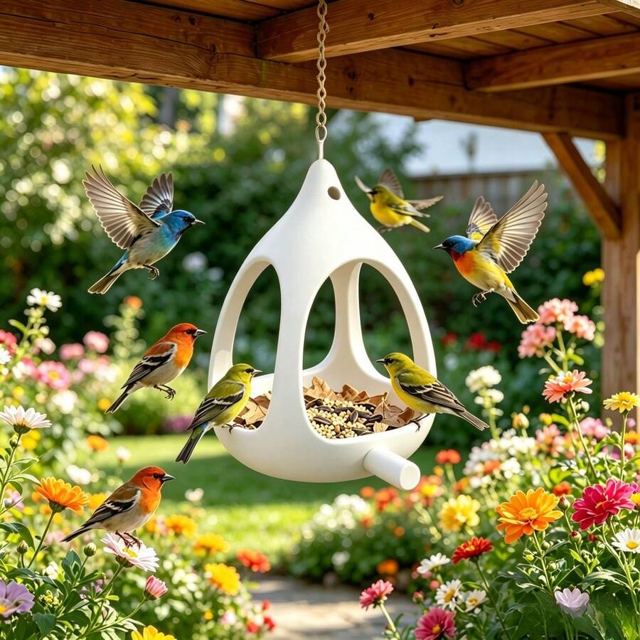1pc Spherical Bird Feeder, Water-Resistant Exterior, Suitable For Small Birds Like Sparrows, Hummingbirds, Etc., Can Be Used In Yards, Wild Forests, Under Eaves, Etc. Garden Feeding Decoration (No Hanging Rope Included) - Bird Feeder - View 1