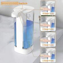 DONASIRA 1pc 500ml Extra Large Capacity Wall-Mounted Touchless Smart Infrared Automatic Soap Dispenser, Hands-Free Home Hand Soap Fast Dispensing Pump, Sensor Hand Washer/Bathroom Gadget/Cleaning Machine - View 8
