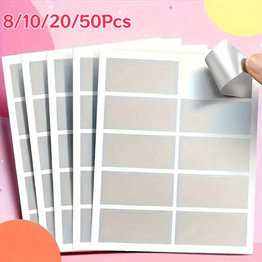 8/10/20/50 miếng nhãn dán cào DIY cho thẻ thưởng, nhãn chống hàng giả và bưu thiếp