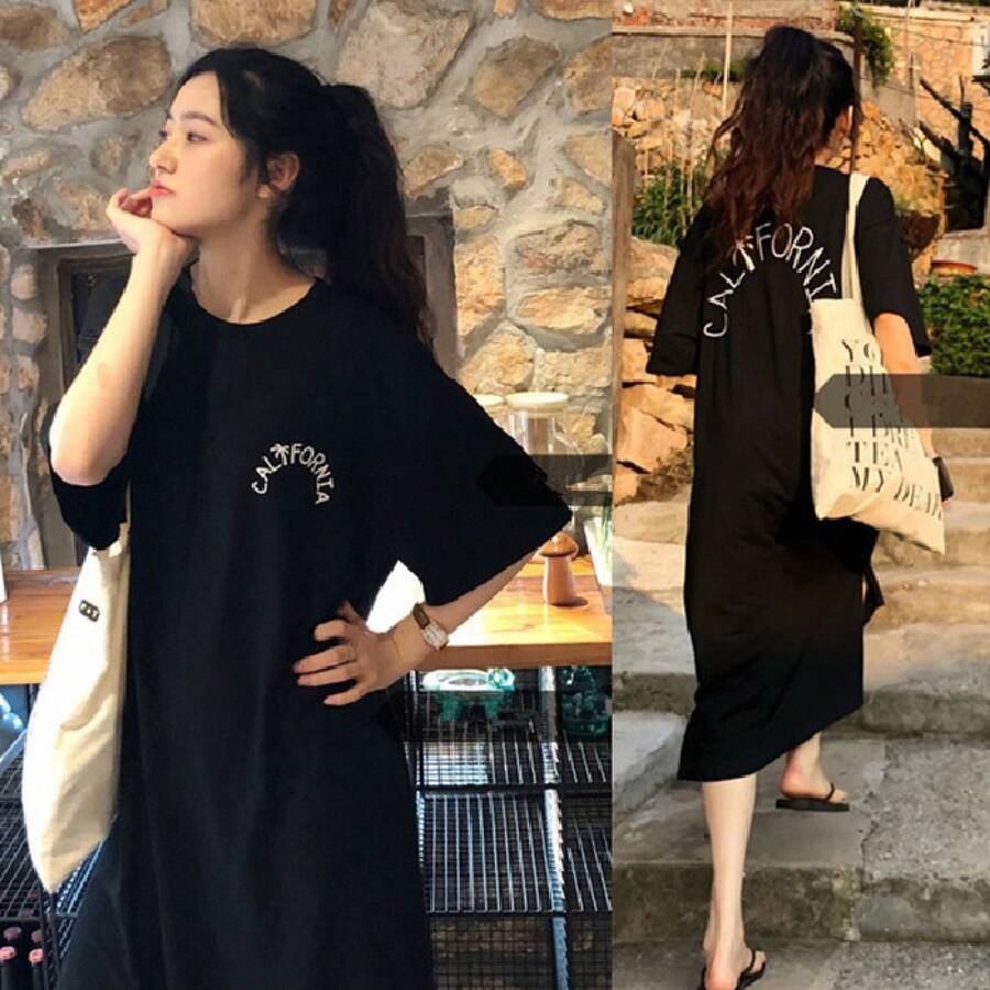 Women Midi Dresses - Black - View 1