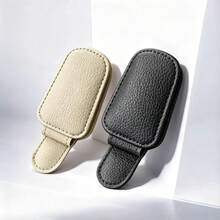 1pc Universal Car Sun Visor Glasses Clip - Non-Slip PU Material Glasses Organizer With Quick Release Function, Can Firmly Clip Fashion Glasses/Prescription Glasses, Fits All Vehicles Accessories - Multicolor - View 21